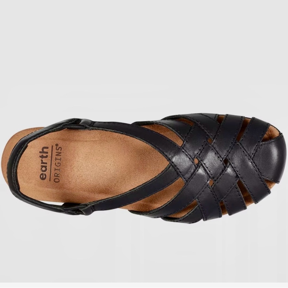 Earth Origins Black Strappy Sandals - Picture 2 of 4